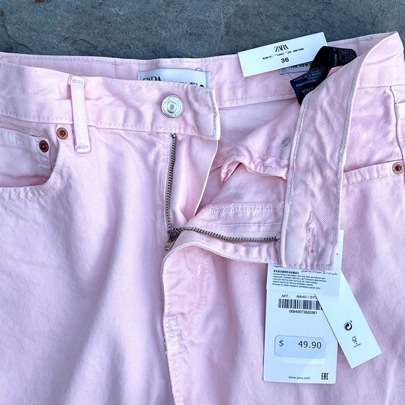 Zara The New Daddy Pink Wide Leg Jeans - Picture 9 of 11